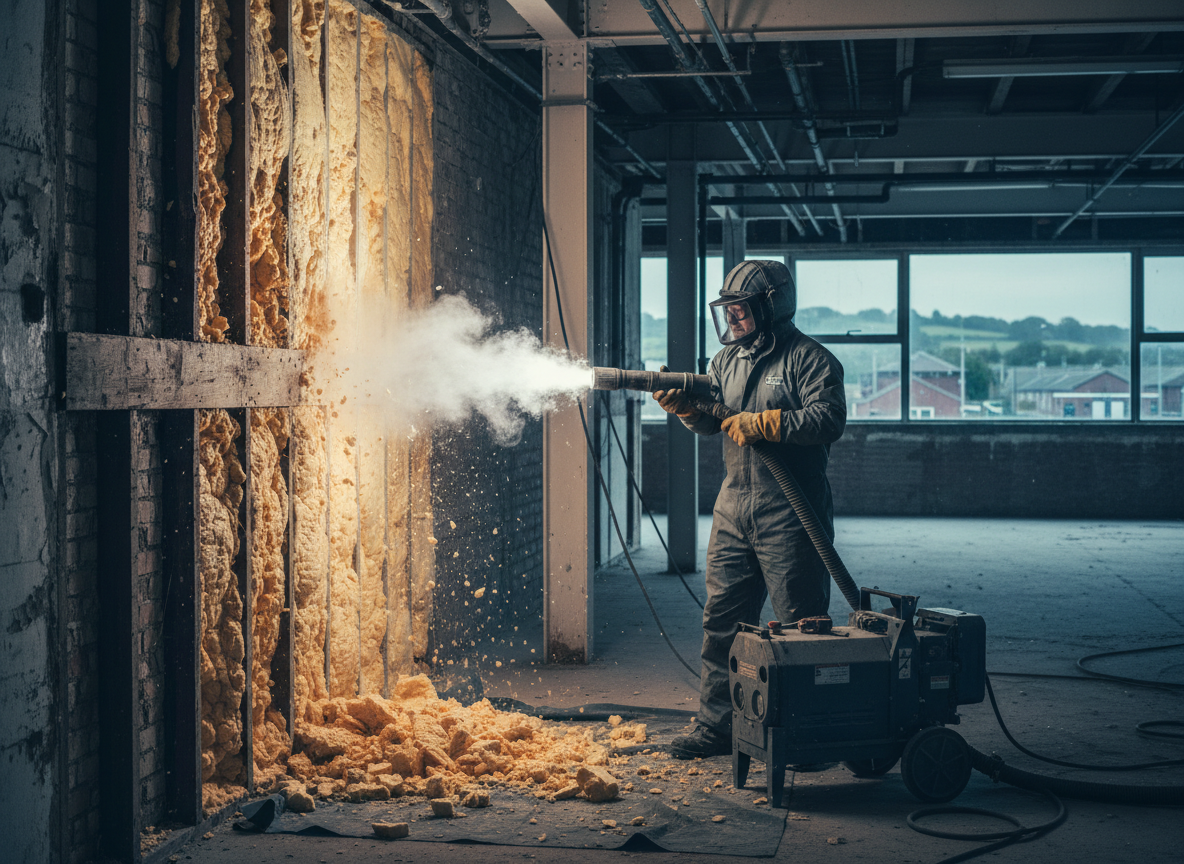 Dry Ice Blasting Spray Foam Removal in Yeovil, Somerset