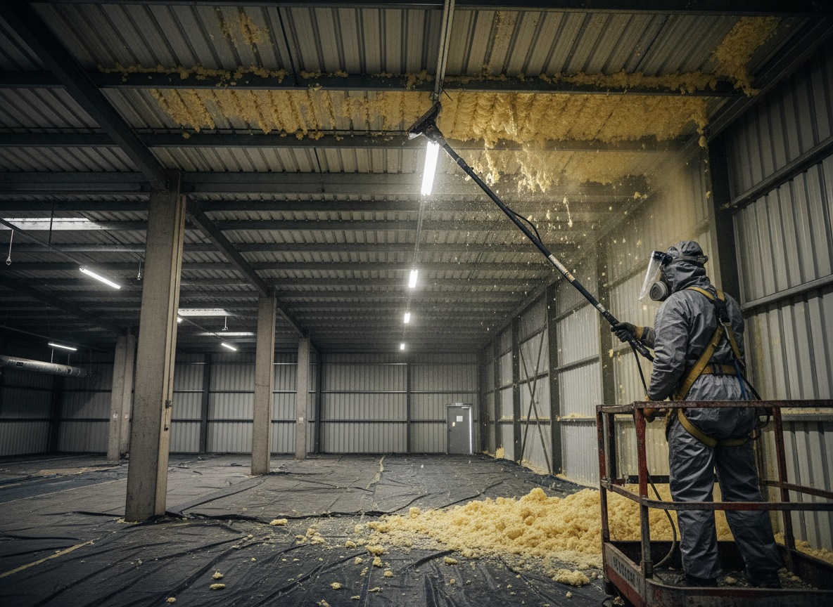 Warehouse Spray Foam Removal in Yeovil, Somerset